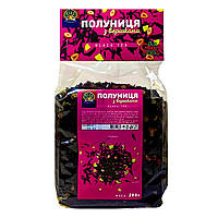 Чорний чай Полуниця з вершками з натуральними добавками 200г