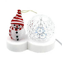 Cветильник новогодний Supretto Светодиодный диско шар + Снеговик Led Magic Ball FE, код: 6874448