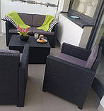 Набір пластикових садових меблів Keter Monaco Set 216779 графіт, фото 9