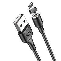 Кабель магнітний Hoco X52 Sereno magnetic USB на Lightning 2.4 A 1 m Black GM, код: 7814188