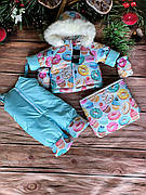 Зимовий дитячий теплий комбінезон-трансформер 3в1 для новонародженого: 0-2 роки