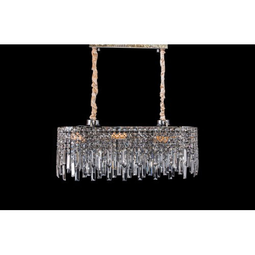 Сучасна кришталева овальна люстра 9708-800x350CH, фото 1