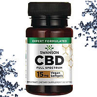 Конопляное масло Swanson КБД 15 мг 60 гелевых капсул