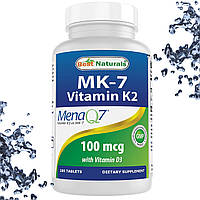 К2+MK-7+Д3 Best Naturals MK-7 Vitamin K2 100 мкг with Vitamin D3 180 таблеток