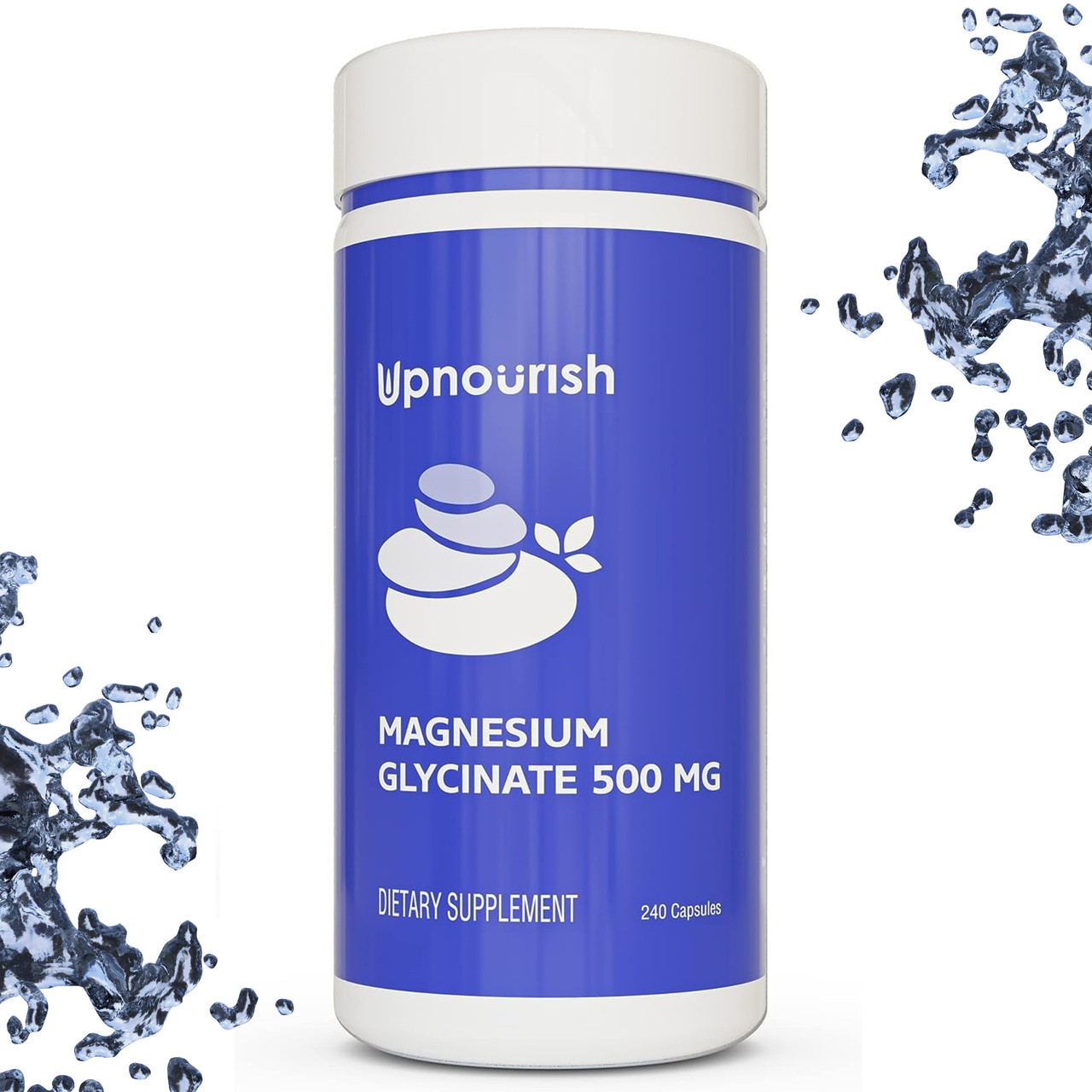 Магній глюцинат UpNourish Magnesium Glycinate 500 мг 240 капсул, фото 1