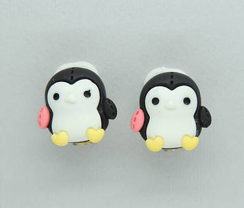 Сережки кліпси дитячі для вух без пробивання Пінгвінчик