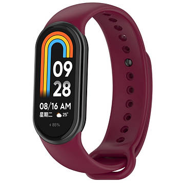 Ремінець для фітнес браслета Xiaomi Mi Band 8 і 9 бордовий