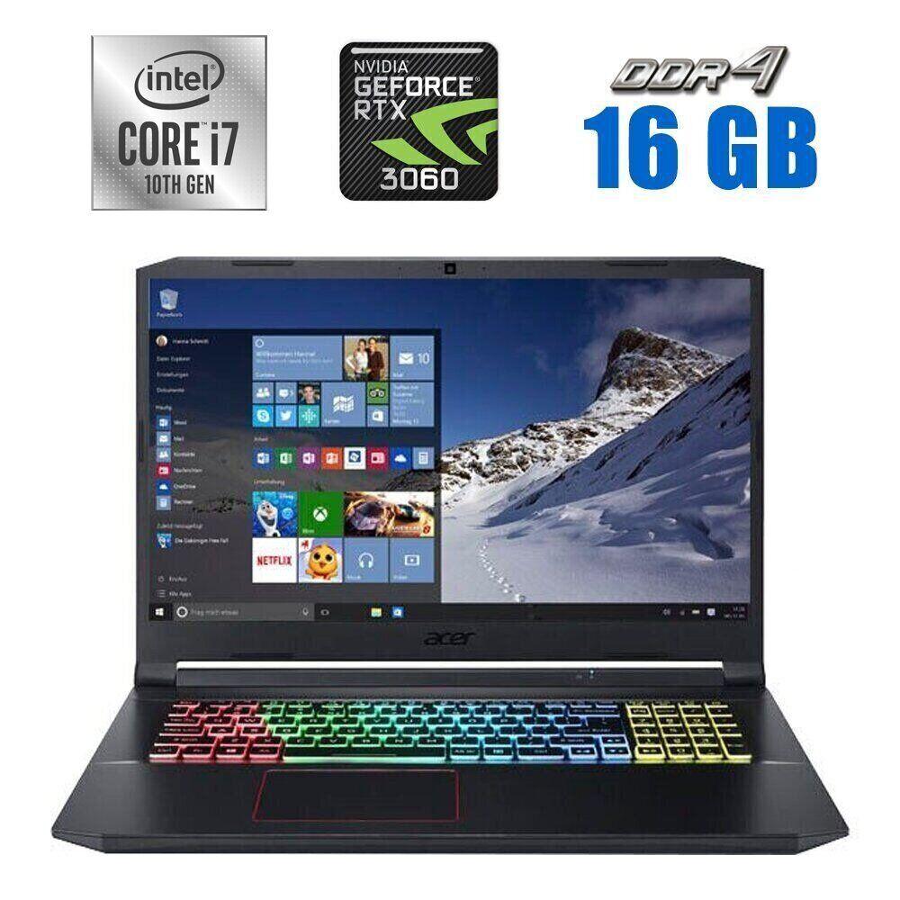 Ігровий ноутбук Acer Nitro 5 AN517-52-789D/ 17.3" 1920x1080/ i7-10750H/ 16GB RAM/ 512GB SSD/ RTX 3060 6GB