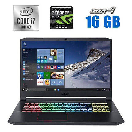 Ігровий ноутбук Acer Nitro 5 AN517-52-789D/ 17.3" 1920x1080/ i7-10750H/ 16GB RAM/ 512GB SSD/ RTX 3060 6GB, фото 1