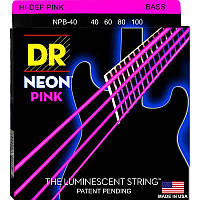 Струны для бас-гитары DR NPB-40 Hi-Def Neon Pink K3 Coated Light Bass Guitar 4 Strings 40 100 EV, код: 7416998