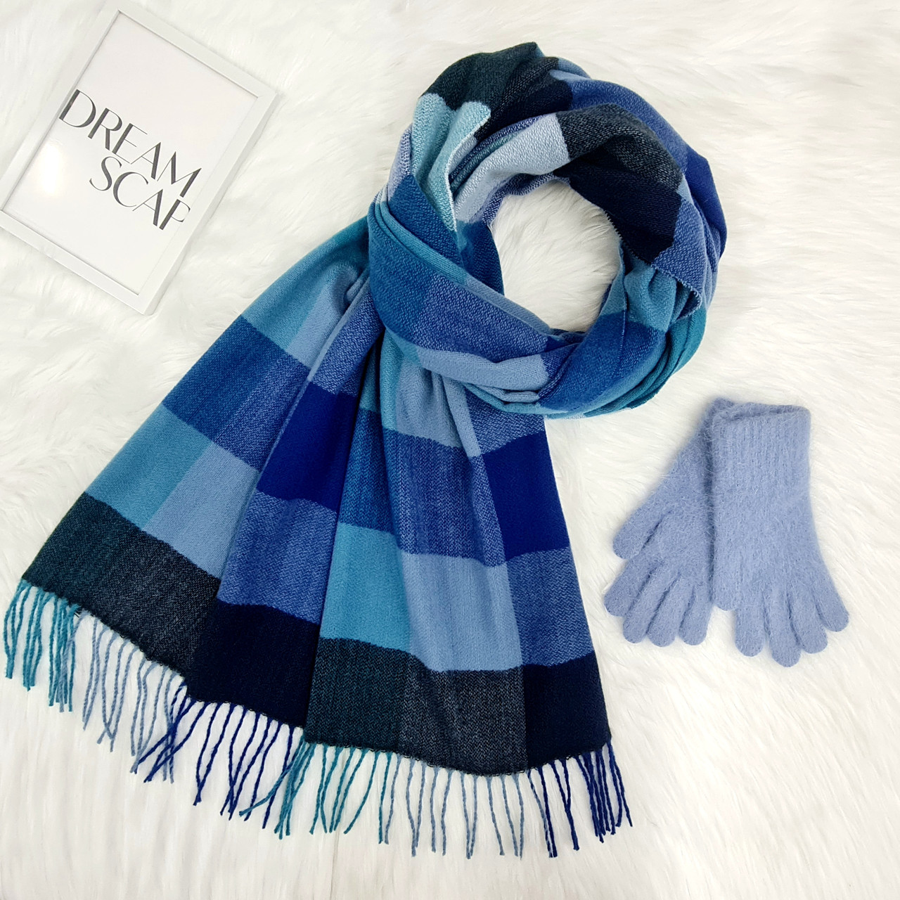 Комплект жіночий зимовий (шарф+рукавички) M&JJ One size джинс 8045 - 4216