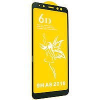 Защитное стекло 6D Premium Glass 9H Full Glue для Samsung A8 2018 A530 Black (00005830) AM, код: 1258915