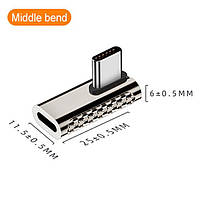 Кутовий адаптер перехідник OTG USB Type-C M/F (Type-C 4.0, 20Gbps, 4K/8K) Zinc Style-4