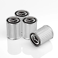 Металеві ковпачки на ніпель для Мазда Alitek Lux Silver Mazda, 4 шт.