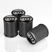 Ковпачки на ніпель для Audi Alitek Lux Black Аудіо, метал (4 шт.)