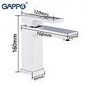 Змішувач для умивальника GAPPO G1017-8, білий/хром, фото 5
