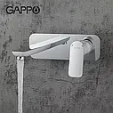 Змішувач для умивальника GAPPO G1048-22, білий/хром, фото 3