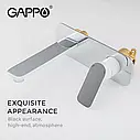 Змішувач для умивальника GAPPO G1048-22, білий/хром, фото 5