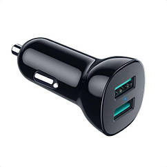 Автомобільний зарядний пристрій Choetech C0051-BK чорний (2USB-A, 36Вт, QC3.0, (C0051-BK)) (код 134490)