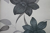 Обои на бумажной основе простые Шарм 112-02 Флора Декор цветы серые (0,53х10м.) FG, код: 7664109