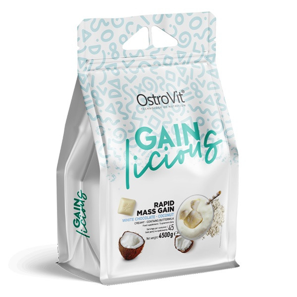 Гейнер OstroVit GAINlicious 4500 g 45 servings White Chocolate Coconut CP, код: 7845101 - фото 1 - id-p1965762908