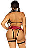 BDSM-костюм учениці Leg Avenue Harness teddy & skirt M Black, портупея, міні-спідниця, екокожа, фото 7