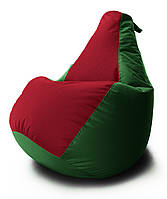 Кресло мешок Груша Coolki комби L 65x85 Зеленый с Красным 05 Оксфорд 600D GS, код: 6719599
