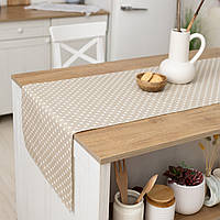 Скатертина-доріжка (ранер) "Горошок бежевий" 180х47см