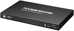 Перехідник моніторний Goobay HDMI 1x8 (Splitter) Act 1080p MetalHosing Gold чорний (75.06.081 PI, код: 7455541