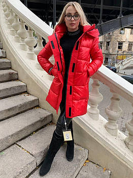 Куртка пуховик жіноча ZLLY 19490-red червона з каптуром S