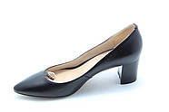 Туфлі жіночі Berloni 202(H01-135-09) в чорній шкірі на підборах 37, фото 4