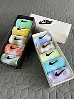 Набір у коробці 5 пар високі чоловічі шкарпетки 36-40/Шкарпетки Nike/найк — Tie-Dye (найк) Подарунковий набір