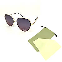 Женские солнцезащитные очки FlyBy Geometric2 металическая розово-золотая оправа с сине-розово PI, код: 7416129