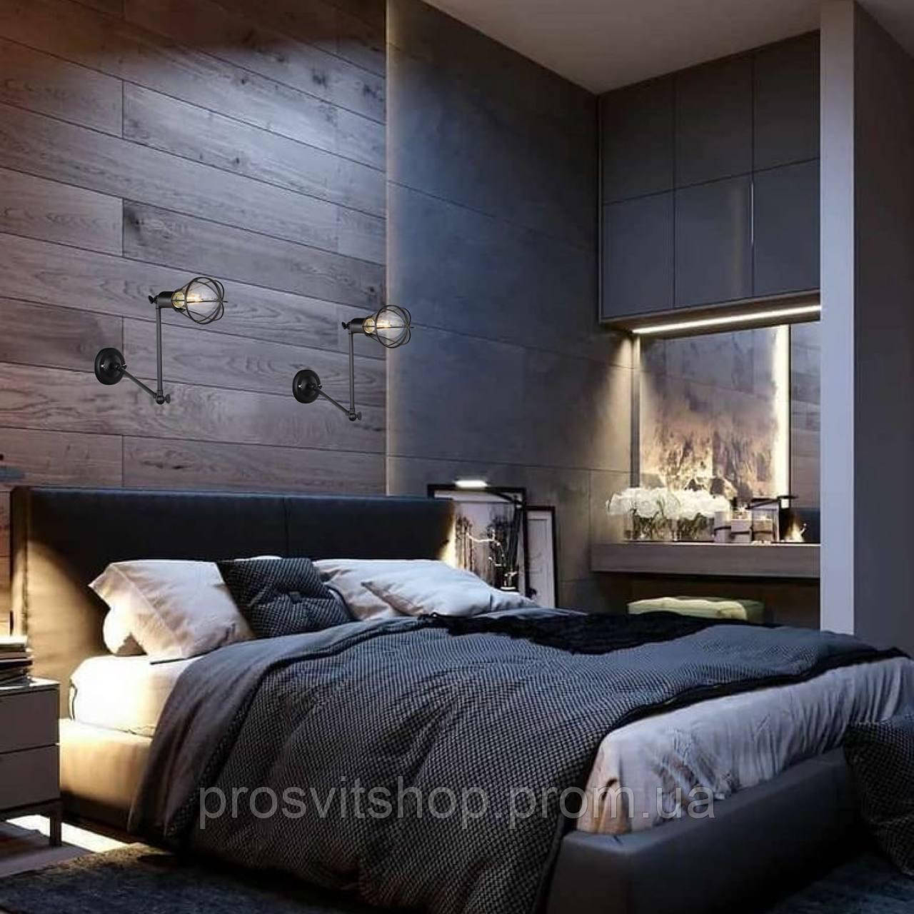 Бра лофт на длинной ноге Black Loft Lightled 07-W117-1 BK PI, код ...