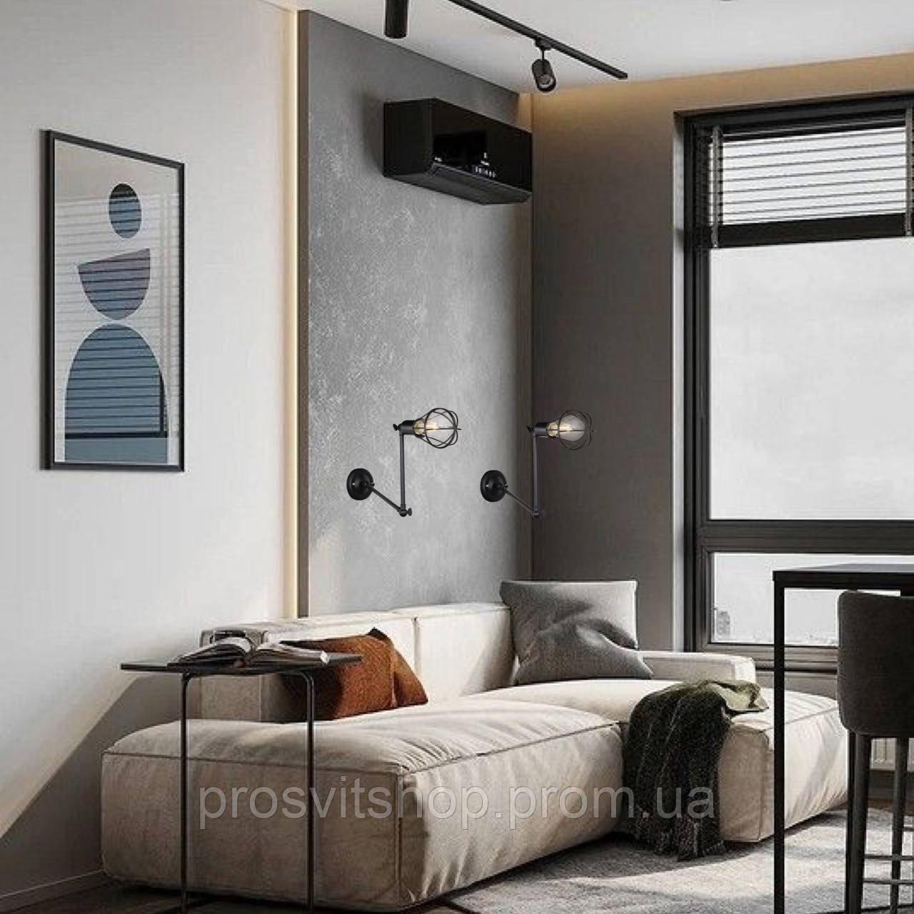 Бра лофт на длинной ноге Black Loft Lightled 07-W117-1 BK PI, код ...