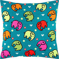 Набір для вишивання декоративної подушки Чарівниця Слони 40×40 см V-256 PI, код: 7243208