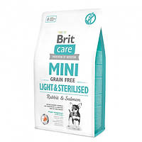 Сухой корм Brit Care GF Mini Light Sterilised 2 kg для взрослых собак мини пород с избыточны MD, код: 2736361