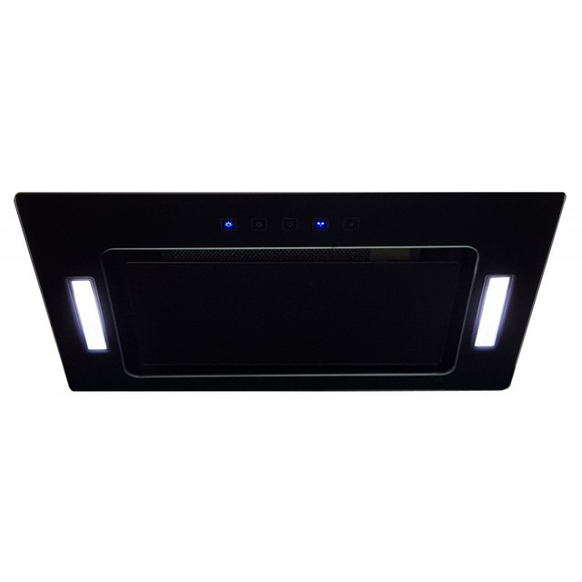 Вытяжка полного монтажа, Фасад черное стекло