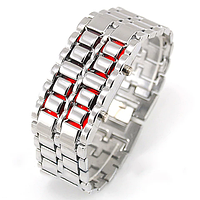 Часы-браслет Iron Samurai mini Айрон Самурай Серебро с красными светодиодами ( код: IBW881SR )