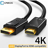 Кабель 4K DisplayPort- HDMI для ПК/ноутбука/монитора/проектора/HDTV/Xbox