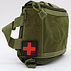 Сумка-аптечка тактична 15х20см, Хакі (без наповнення) / Військовий підсумок під аптечку на системі Моллі, фото 8
