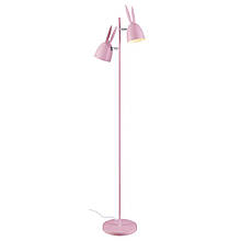 Торшер металевий підлоговий 2 лампи E27 по 9Вт для дитячої рожевий 25х156 см