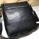 Чоловіча шкіряна сумка Gucci black, фото 2