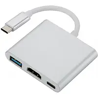 Hub Адаптер Переходник Dynamode Multiport 3в1 Multiport USB 3.1 Type-C to HDMI