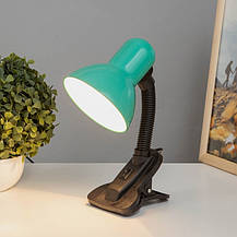 Настільна лампа на затиску-прищіпці з гнучкою ніжкою на одну лампу Е27 Sirius TY 1108B зеленого кольору, фото 2