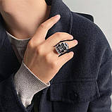 Чоловіче жіноче кільце біжутерія череп хром розмір 18-22 мм, фото 7