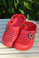 Кроксы детские для девочки красного цвета 165368L
