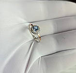 Срібна каблучка з золотими вставками натуральний камінь танзаніт, фото 2