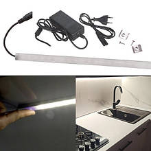 LED підсвітка на кухню 35 см, із сенсором, готовий комплект з кріпленнями та блоком живлення, нейтральний