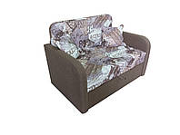 Диванчик-кровать раскладной Эльф-110 см в ткани кофе+принт
